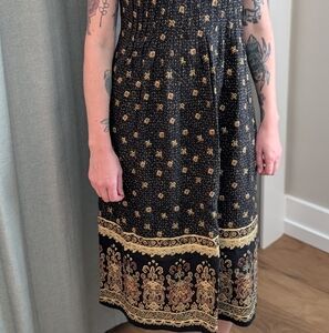 Black and Gold Patterned Dress